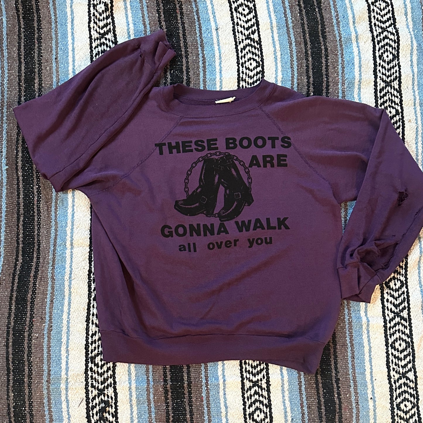 These Boots Are Made For Walking on Vintage Sweatshirts