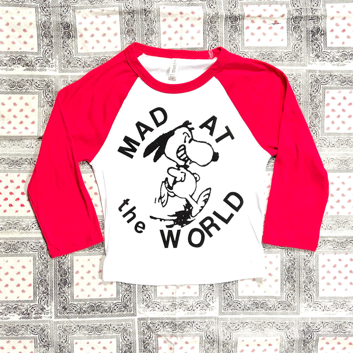 Mad At the World 3/4 Sleeve Baby Tee
