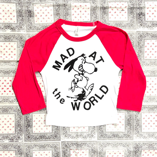 Mad At the World 3/4 Sleeve Baby Tee