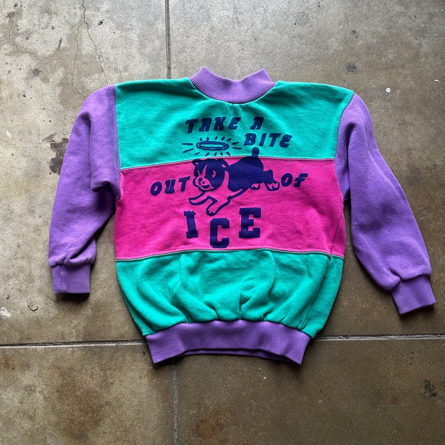 Take A Bite Out of Ice on Vintage Kid's Sweatshirt