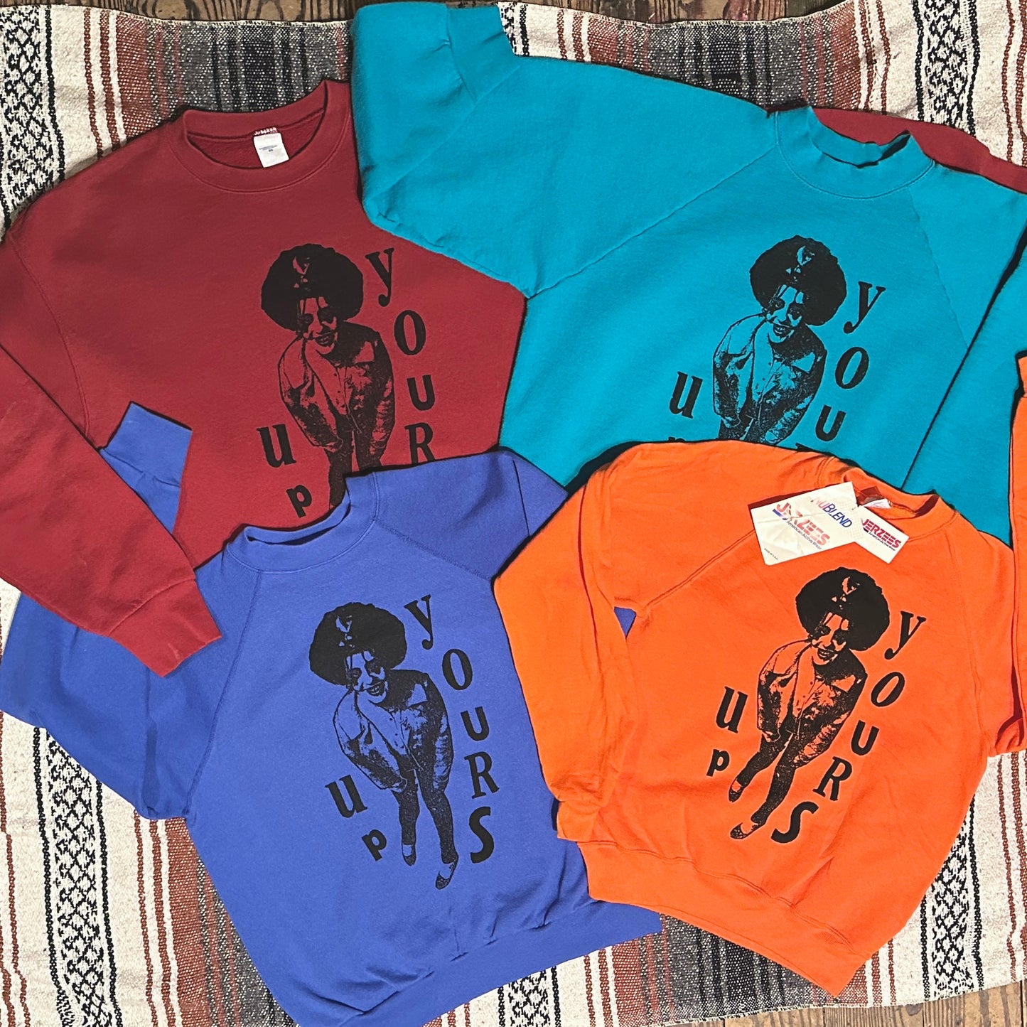 Poly Styrene on Vintage Sweatshirts